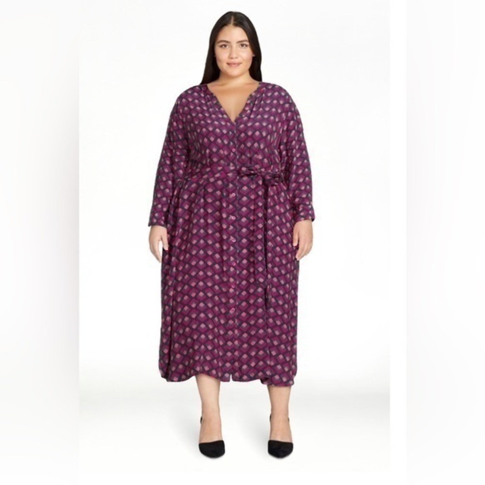 Terra & Sky 1X Midi Shirt Dress NWT